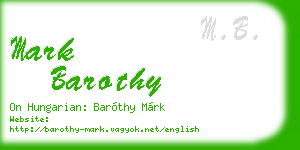 mark barothy business card
